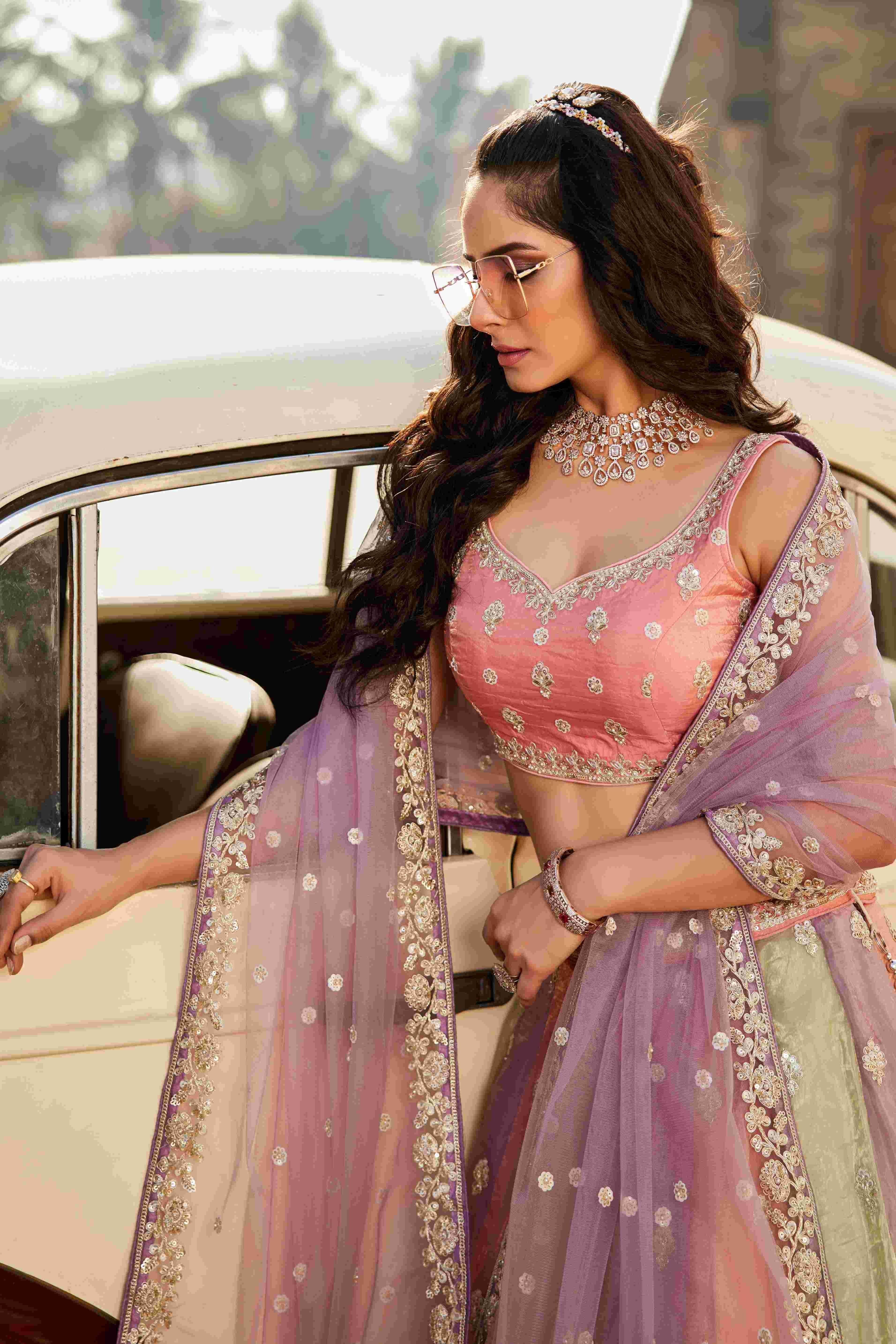 Exquisite Tissue Designer Lehenga for Elegant Occasions - MYLUXURY LANE ENTERPRISE